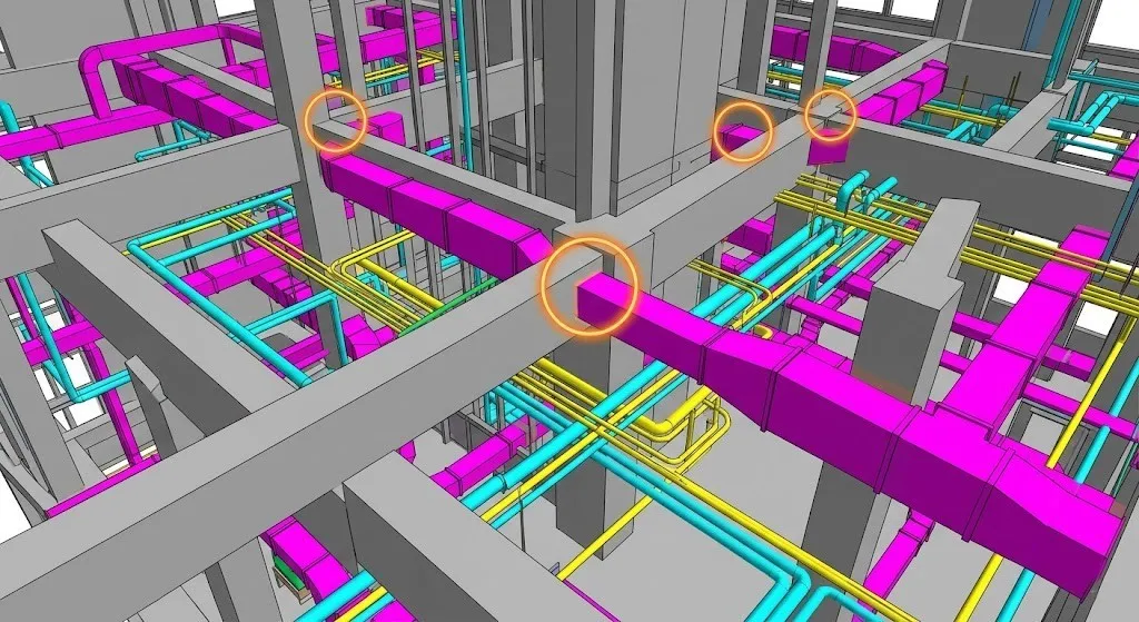 MEP spatial coordination and clash detection in a high-rise BIM model